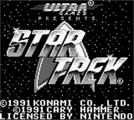 Title screen of Star Trek 25th Anniversary on the Nintendo Game Boy.