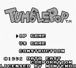 Title screen of Tumble Pop on the Nintendo Game Boy.