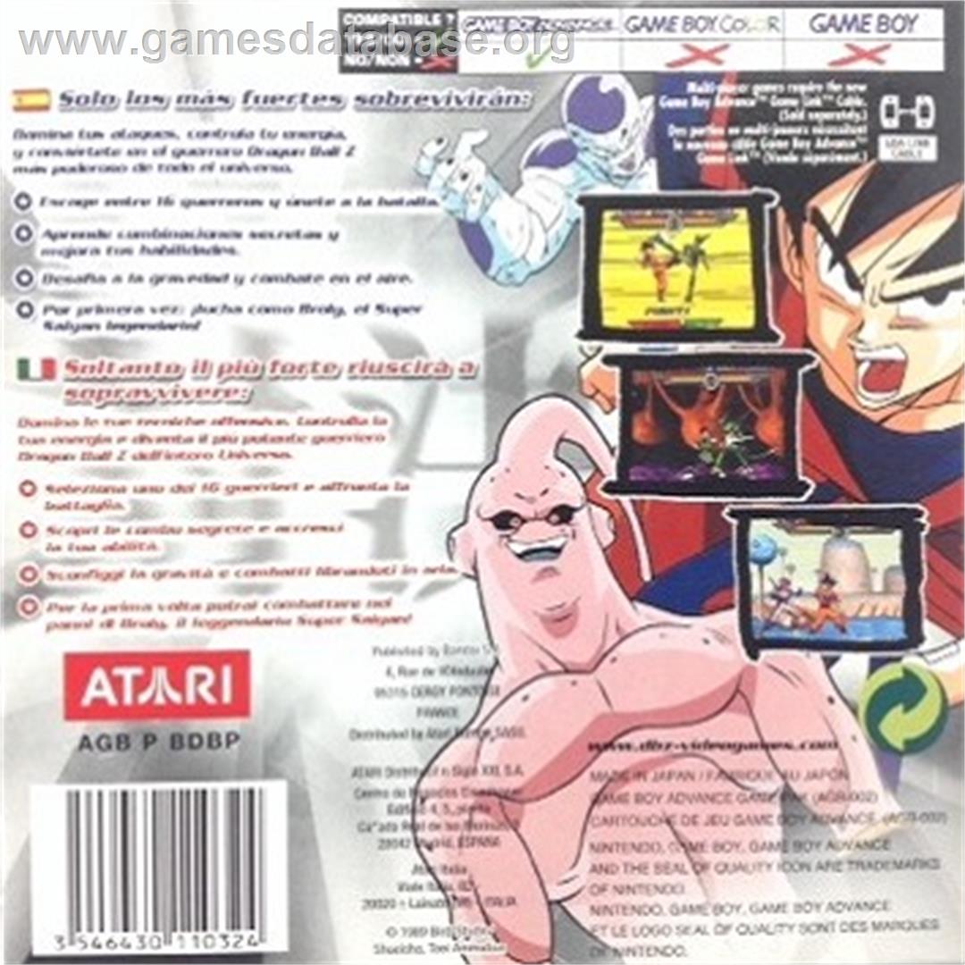 Dragonball Z: Taiketsu - Nintendo Game Boy Advance - Artwork - Box Back
