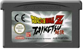 Cartridge artwork for Dragonball Z: Taiketsu on the Nintendo Game Boy Advance.