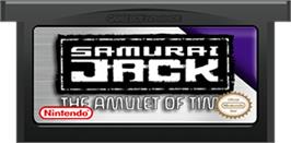 Cartridge artwork for Samurai Jack: The Amulet of Time on the Nintendo Game Boy Advance.