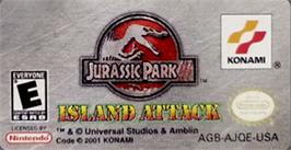 Top of cartridge artwork for Jurassic Park III: Island Attack on the Nintendo Game Boy Advance.