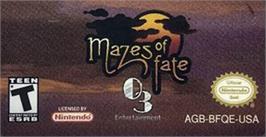 Top of cartridge artwork for Mazes of Fate on the Nintendo Game Boy Advance.