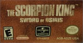 Top of cartridge artwork for Scorpion King: Sword of Osiris on the Nintendo Game Boy Advance.