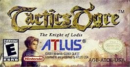 Top of cartridge artwork for Tactics Ogre: The Knight of Lodis on the Nintendo Game Boy Advance.