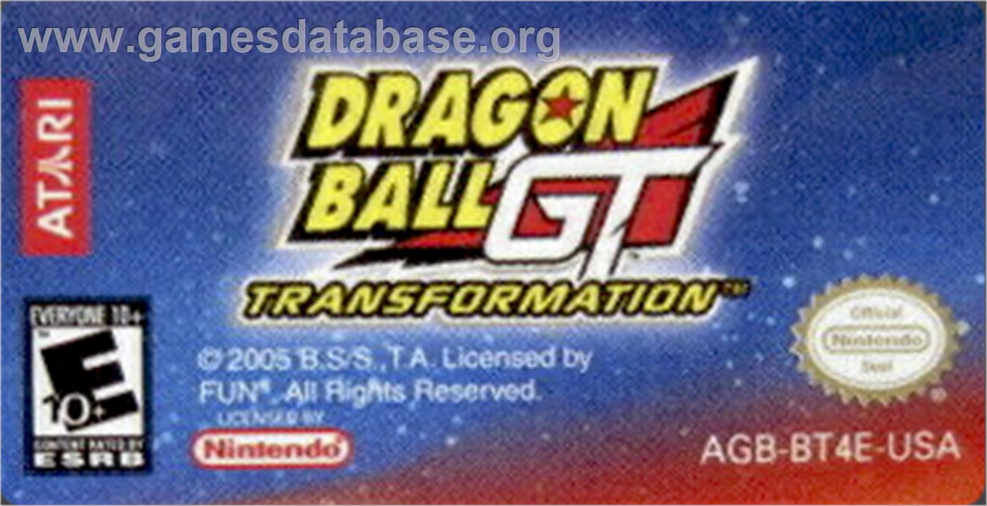 Dragonball GT: Transformation - Nintendo Game Boy Advance - Artwork - Cartridge Top