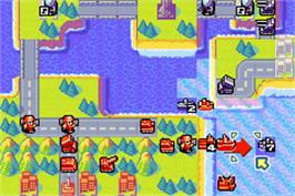 In game image of Advance Wars 2: Black Hole Rising on the Nintendo Game Boy Advance.