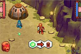 In game image of Bionicle Heroes on the Nintendo Game Boy Advance.