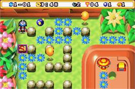 In game image of Bomberman Max 2: Red Advance on the Nintendo Game Boy Advance.