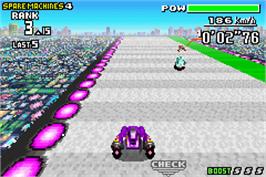 In game image of F-Zero: Maximum Velocity on the Nintendo Game Boy Advance.