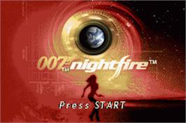 Title screen of 007: Nightfire on the Nintendo Game Boy Advance.