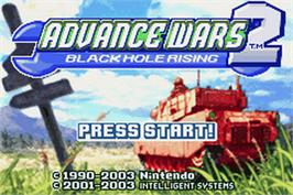 Title screen of Advance Wars 2: Black Hole Rising on the Nintendo Game Boy Advance.