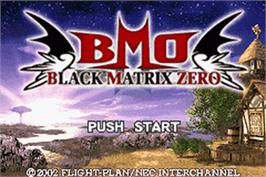 Title screen of Black/Matrix Zero on the Nintendo Game Boy Advance.