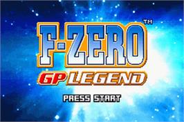 Title screen of F-Zero: GP Legend on the Nintendo Game Boy Advance.