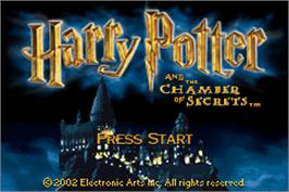 Title screen of Harry Potter and the Chamber of Secrets on the Nintendo Game Boy Advance.