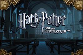 Title screen of Harry Potter and the Goblet of Fire on the Nintendo Game Boy Advance.
