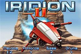 Title screen of Iridion 2 on the Nintendo Game Boy Advance.