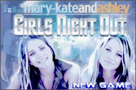 Title screen of Mary-Kate and Ashley: Girls Night Out on the Nintendo Game Boy Advance.