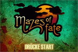 Title screen of Mazes of Fate on the Nintendo Game Boy Advance.