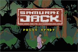 Title screen of Samurai Jack: The Amulet of Time on the Nintendo Game Boy Advance.