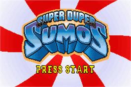 Title screen of Super Duper Sumos on the Nintendo Game Boy Advance.