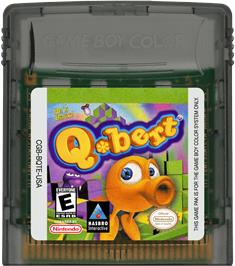 Cartridge artwork for Q*Bert on the Nintendo Game Boy Color.