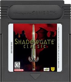 Cartridge artwork for Shadowgate Classic on the Nintendo Game Boy Color.