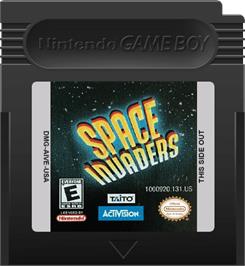 Cartridge artwork for Space Invaders on the Nintendo Game Boy Color.