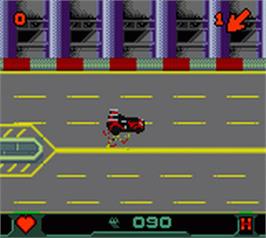 In game image of Carmageddon: Carpocalypse Now on the Nintendo Game Boy Color.