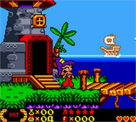 In game image of Shantae on the Nintendo Game Boy Color.
