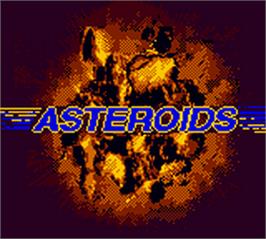 Title screen of Asteroids on the Nintendo Game Boy Color.