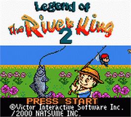 Title screen of Legend of the River King 2 on the Nintendo Game Boy Color.