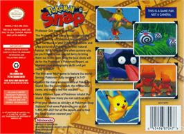 Box back cover for Pokemon Snap on the Nintendo N64.