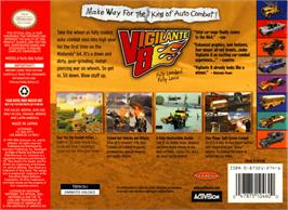 Box back cover for Vigilante 8: 2nd Offense on the Nintendo N64.