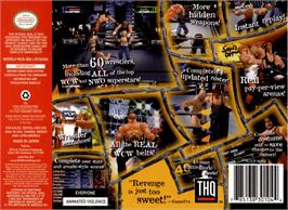 Box back cover for WCW/NWO Revenge on the Nintendo N64.