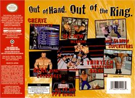 Box back cover for WCW Mayhem on the Nintendo N64.