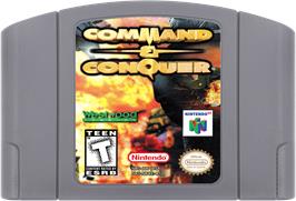 Cartridge artwork for Command & Conquer on the Nintendo N64.