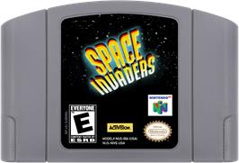 Cartridge artwork for Space Invaders on the Nintendo N64.