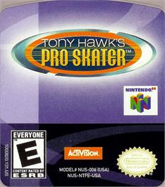 Top of cartridge artwork for Tony Hawk's Pro Skater on the Nintendo N64.