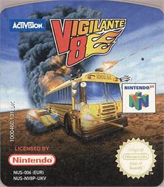Top of cartridge artwork for Vigilante 8 on the Nintendo N64.