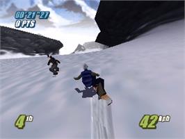 In game image of Twisted Edge: Extreme Snowboarding on the Nintendo N64.