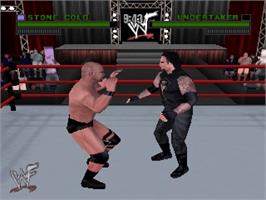 In game image of WWF Attitude on the Nintendo N64.