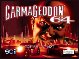 Title screen of Carmageddon 64 on the Nintendo N64.