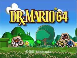 Title screen of Dr. Mario 64 on the Nintendo N64.