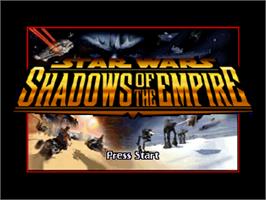 Title screen of Star Wars: Shadows of the Empire on the Nintendo N64.