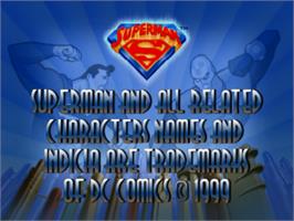 Title screen of Superman on the Nintendo N64.