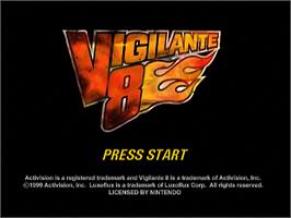 Title screen of Vigilante 8: 2nd Offense on the Nintendo N64.