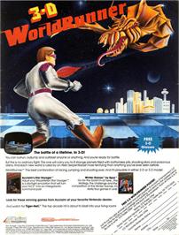 Advert for 3D World Runner on the Nintendo NES.