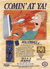Advert for Roller Ball on the Nintendo NES.