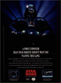 Advert for Star Wars: The Empire Strikes Back on the Nintendo NES.